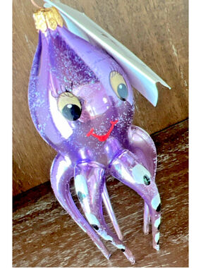Christopher Radko Maxine Purple Octopus Christmas Ornament Made In Italy Rare